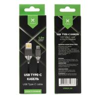 Дата кабель USB 2.0 AM to Type-C 1.0m 2-sides usb nylon black Vinga (VCPDCTC2SNB1BK)