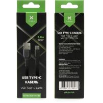 Дата кабель USB 2.0 AM to Type-C 1.0m flat art TPE back Vinga (VCPDCTCFTPE1BK)