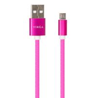 Дата кабель USB 2.0 AM to Micro 5P 1.0m rainbow nylon Vinga (VCPDCMCOLNB1RS)