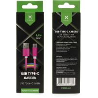 Дата кабель USB 2.0 AM to Type-C 1.0m rainbow nylon Vinga (VCPDCTCCOLNB1RS)